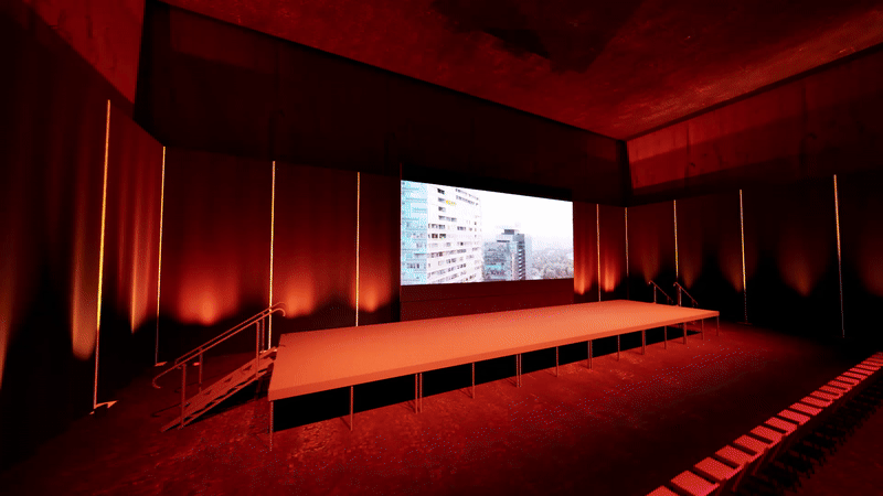 Animated GIF showcasing an indoor LED display by Visual Lab at an event, delivering vibrant visuals, high brightness, and immersive digital presentation for exhibitions and showcases.صورة GIF متحركة لشاشة LED داخلية من فيجوال لاب في فعالية، تقدم محتوى بصري نابض بالحياة وإضاءة قوية وتجربة عرض رقمية مميزة للمعارض والفعاليات.