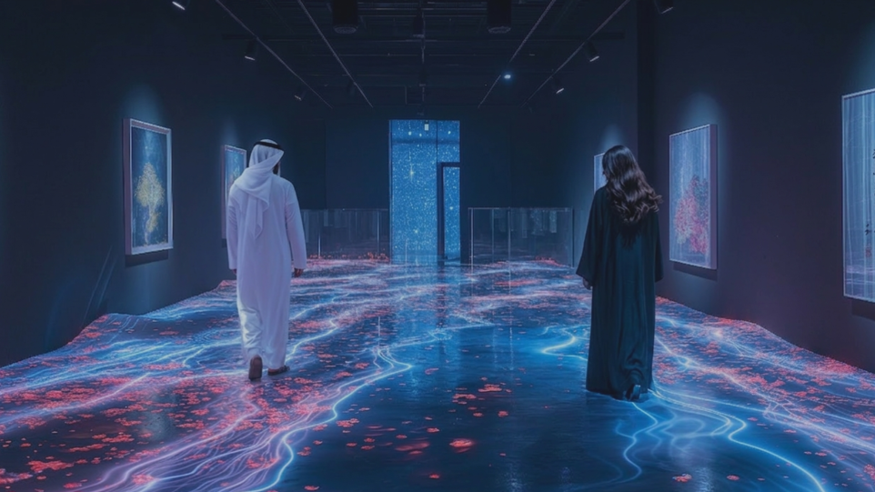 Visual Lab Flexible LED display with bendable design, ideal for curved installations and creative visual applications.شاشات إل إي دي ليد الأرضية من فيجوال لاب، بسطح متين وقابل للمشي، تقدم تجارب بصرية تفاعلية للمناسبات والمساحات التجارية.